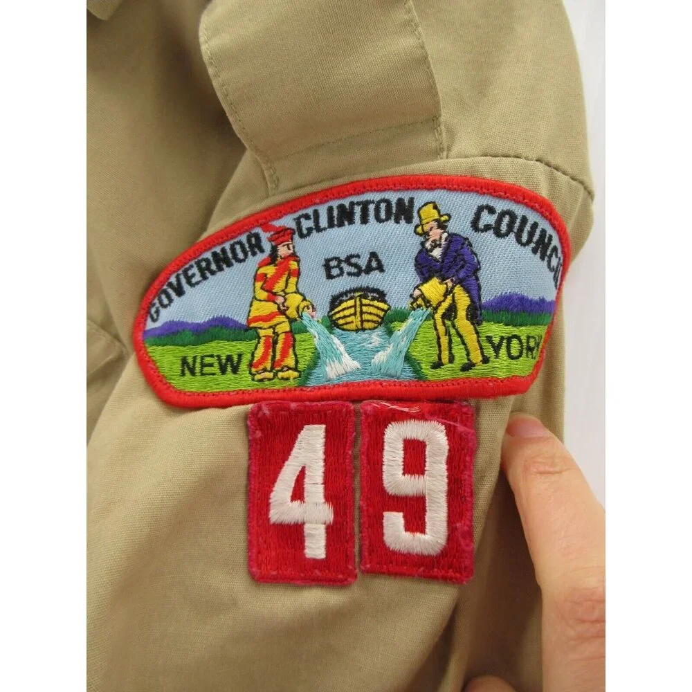 VINTAGE Boy Scouts of America Shirt Boys New York Uniform 1987 80s Patch*